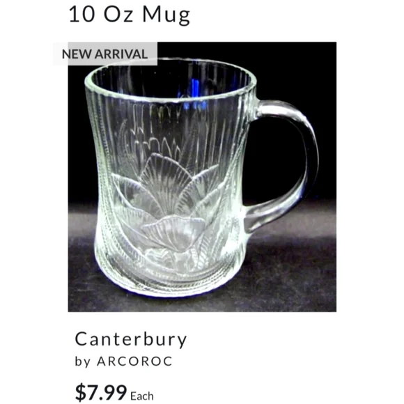 (4)10oz 🇫🇷 "Canterbury" Mugs by Arcoroc France 🇫🇷 - Picture 5 of 13